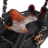 Chanel Perforated Caviar Leather Drawstring Bucket Shoulder Bag