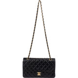 Chanel Quilted Lambskin CC Medium Double Flap Shoulder Bag