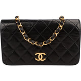 Chanel Quilted Lambskin 24K Gold Single Flap Shoulder Bag