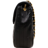 Chanel Quilted Lambskin 24K Gold Half Moon Single Flap Crossbody Bag