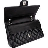 Chanel Quilted Lambskin Palladium Medium Double Flap Shoulder Bag