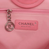 Chanel Canvas Pinstripe Baseball Bicolor Deauville Tote Shopper Shoulder Bag