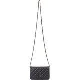 Chanel Quilted Lambskin Palladium Wallet On Chain Crossbody Bag