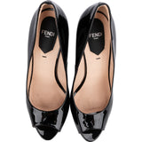 Fendi Black Patent Leather Peep Toe Platform Pumps (39)