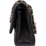 Chanel Quilted Lambskin Gold Jumbo Double Flap Crossbody Bag