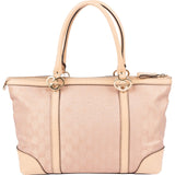 Gucci Monogram GG Metallic Canvas Lovely Heartbit Tote Handbag