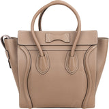 Celine Drummed Calfskin Luggage Handbag