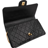 Chanel Quilted Lambskin 24K Gold Single Flap Crossbody Bag