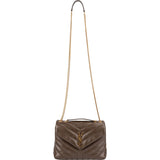 Yves Saint Laurent Brown Quilted Leather Loulou Crossbody Bag