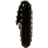 Prada Saffiano Move Leather Studded Lock Clutch Bag