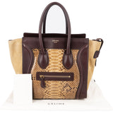 Céline Python Leather Tricolor Luggage Tote Handbag