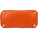 Prada Orange Saffiano Lux Leather Micro Galleria Crossbody Handbag