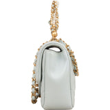 Chanel Quilted Lambskin Mini Single Flap Pearl Handle Crossbody Bag