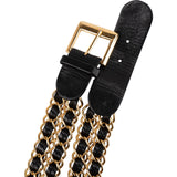 Chanel Woven Leather Chain Belt