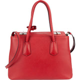 Prada Red Saffiano Leather Double Handbag