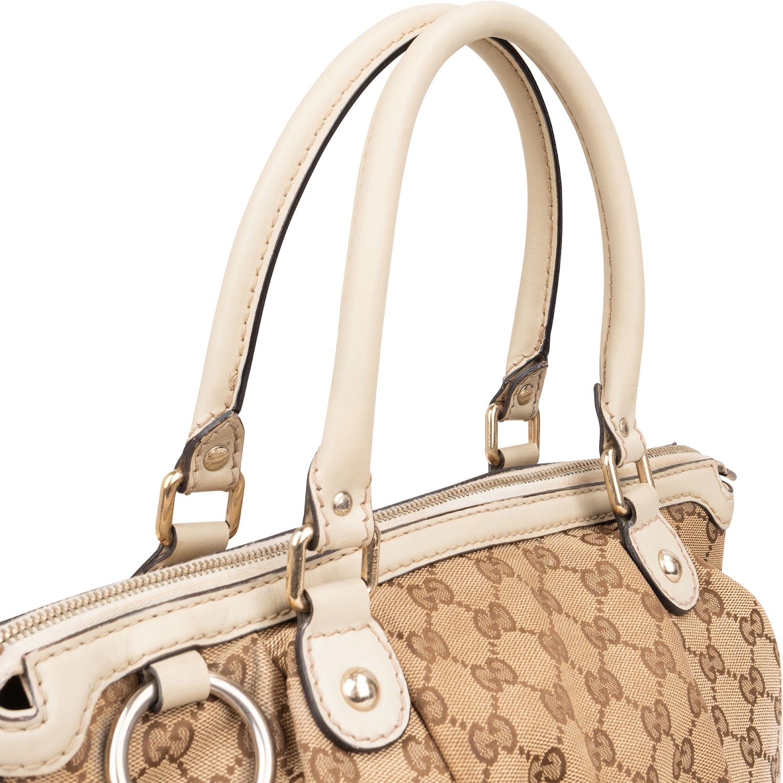 [🔄️B07 / F43] Gucci Monogram GG Canvas Sukey Medium Tote Handbag - vintageandkickz