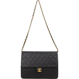 Chanel Quilted Lambskin 24K Gold Single Flap Shoulder Bag