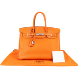 Hermès Orange H Epsom Leather Palladium Birkin 35 Handbag