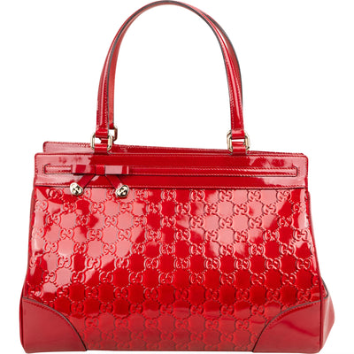 Gucci Patent Leather Microguccissima Princy Handbag