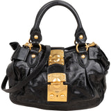 Miu Miu Vitello Shine Leather Bow Bauletto Handbag