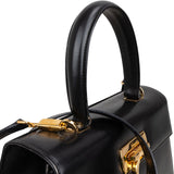 Salvatore Ferragamo Black Leather Calfskin Gancini Top Handle Handbag