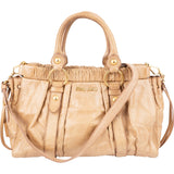 Miu Miu Vitello Lux Leather Gathered Drawstring Satchel Handbag