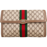 Gucci Monogram GG Supreme Vintage Web Stripe Clutch