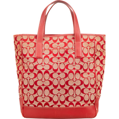 Coach Monogram Signature Canvas Optic Tote Handbag