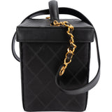 Chanel Jumbo Quilted Lambskin 24K Gold CC Vanity Case Handbag
