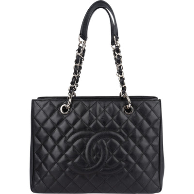 Chanel Quilted Caviar Leather Grand Shopping Tote Shoulder Bag