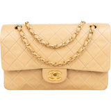 Chanel Quilted Lambskin 24K Gold Medium Double Flap Shoulder Bag