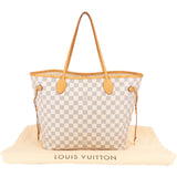 Louis Vuitton Monogram Damier Azur Neverfull MM Shoulder Bag