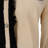 Gucci Bicolor Heart Detail Ruffle Diamond Buttons Silk Longsleeve Blouse (IT42)