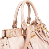Miu Miu Vitello Lux Leather Drawstring Satchel Handbag