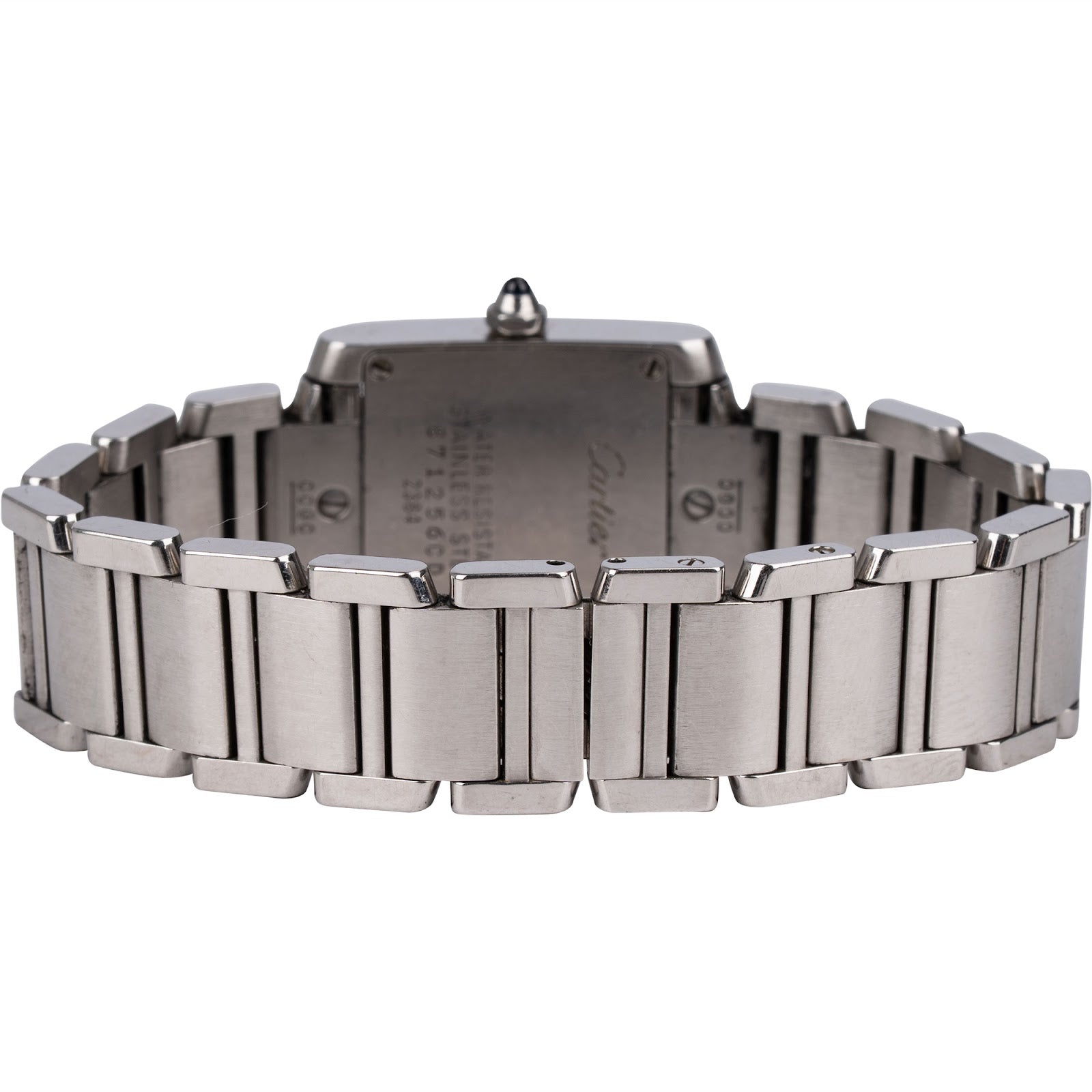 Cartier Silver Tone Tank Française 2384 Women Watch - vintageandkickz