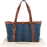 Gucci Monogram GG Denim Tote Abbey Handbag