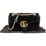 Gucci Matelassé Velvet GG Marmont Crossbody Bag