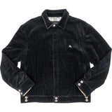 Burberry Black Velvet Nova-Check Monogram Harrington Jacket (M-L)