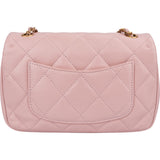 Chanel Quilted Lambskin Rectangular Heart Charms Single Flap Crossbody Bag