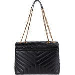 Saint Laurent Quilted Leather Medium Loulou Crossbody Bag - vintageandkickz