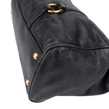 Miu Miu Black Vitello Lux Leather Bow Handbag