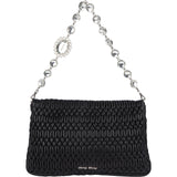 Miu Miu Matelassé Nappa Leather Crystal Shoulder Bag