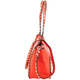 Valentino Garavani Red Leather Rockstud Shopper Handbag