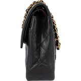 Chanel Quilted Lambskin Bicolor CC Double Flap Crossbody Bag