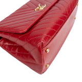 Chanel Quilted Calfskin Chevron Coco Handle Single Flap Handbag