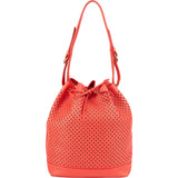Louis Vuitton Limited Cruise Collection Red Perforated Leather Sac Noé Grande Shoulder Bag
