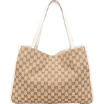 Gucci Monogram GG Canvas Horsebit Tote Shoulder Bag - vintageandkickz