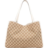 Gucci Monogram GG Canvas Horsebit Tote Shoulder Bag - vintageandkickz