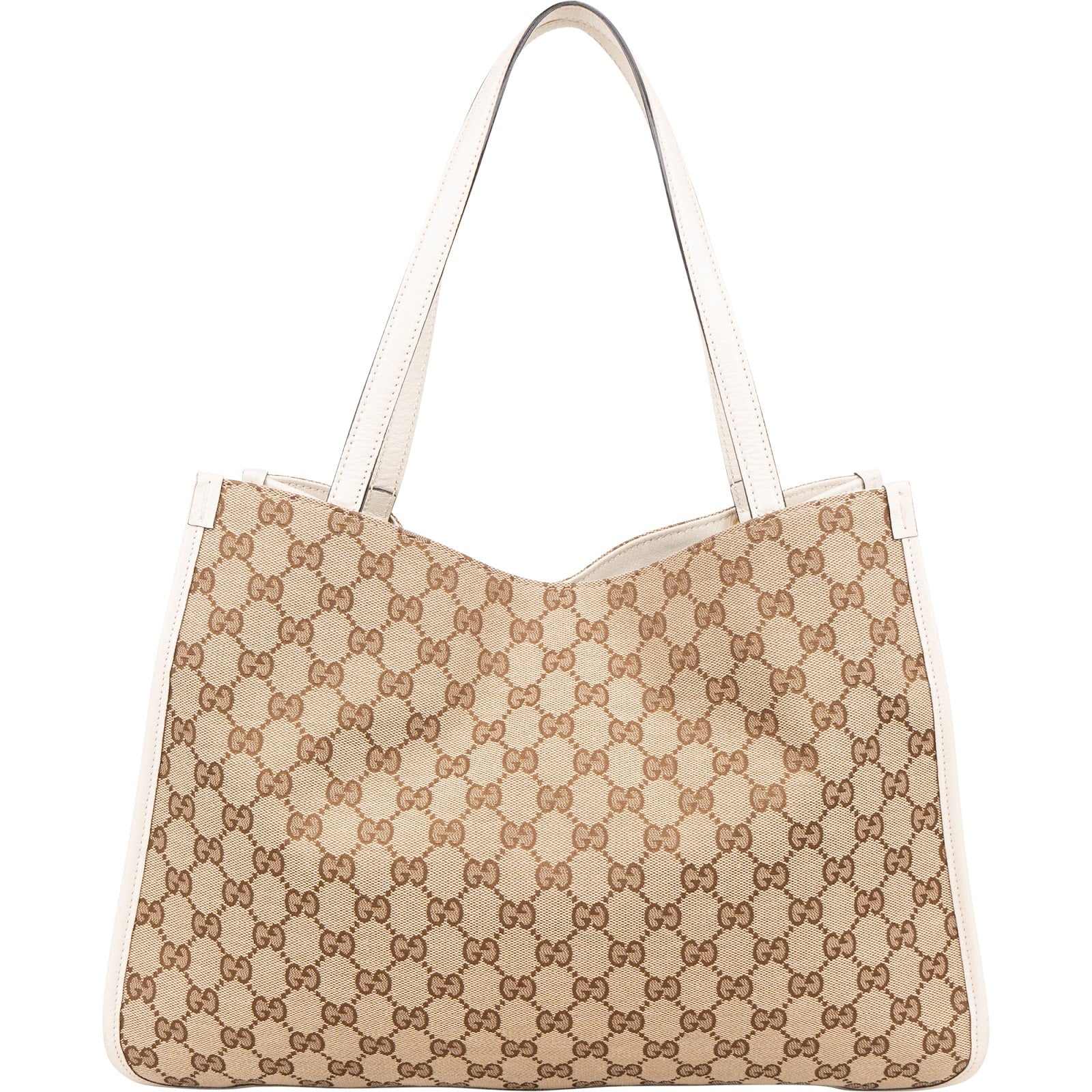 Gucci Monogram GG Canvas Horsebit Tote Shoulder Bag - vintageandkickz