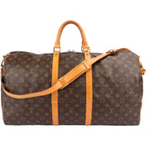 Louis Vuitton Monogram Canvas Keepall 55 Bandoulière Travel Bag
